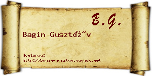 Bagin Gusztáv névjegykártya